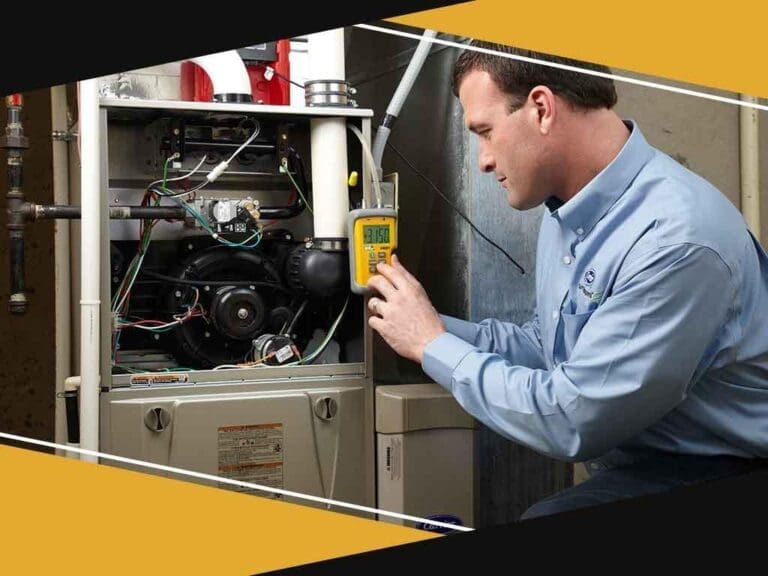 Service tech fixing Furnace