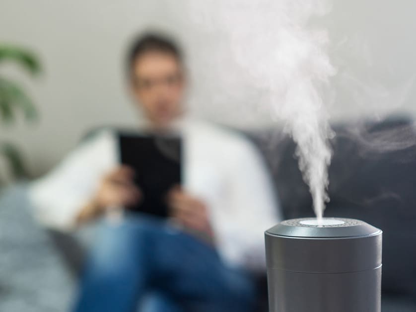 A humidifier helping with the air quality