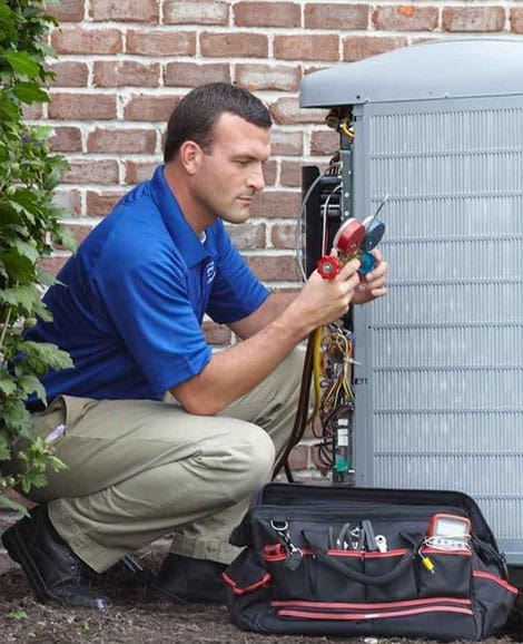 HVAC tech testing equipment